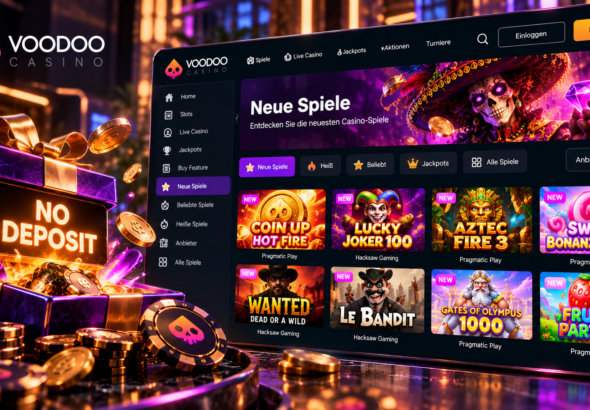 Неоновая витрина новых игр казино Voodoo